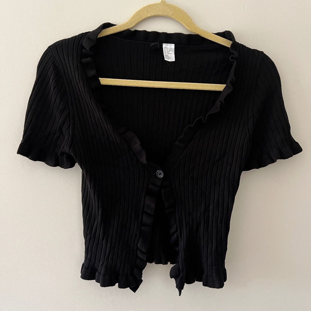 Ruffled Short Sleeve Cardigan!